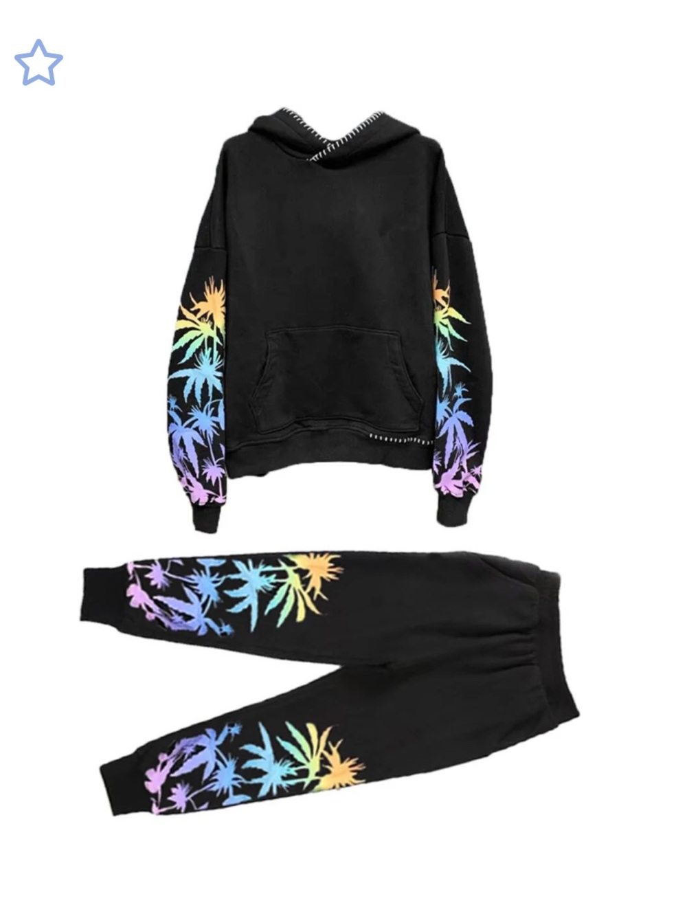 Lola + The Boys Black Neon  Palm Tree Graphic - Matching Set - 8
